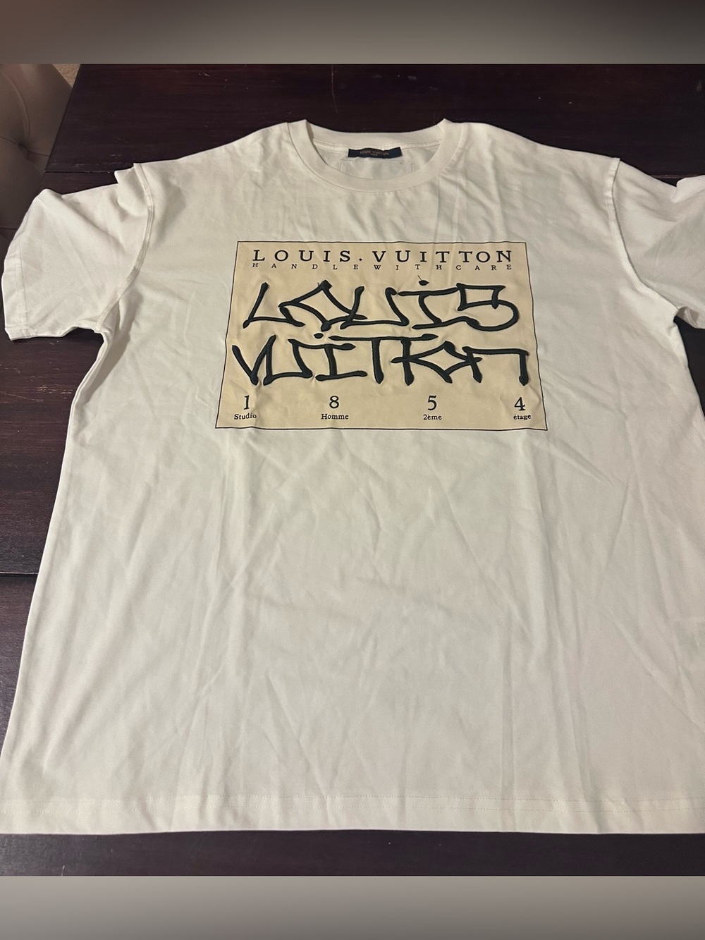 Louis Vuitton White Graphic Crewneck T‑Shirt